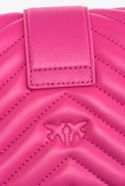 Sacs À Bandoulière|PINKO Mini Love Bag Icon Chevron Fuchsia-Or Antique