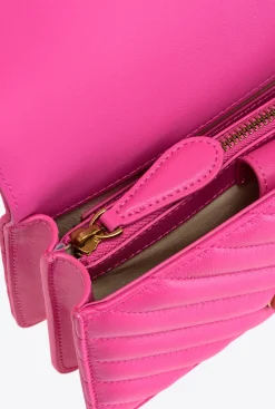 Sacs À Bandoulière|PINKO Mini Love Bag Icon Chevron Fuchsia-Or Antique