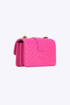 Sacs À Bandoulière|PINKO Mini Love Bag Icon Chevron Fuchsia-Or Antique