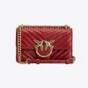 Sacs Portés Épaule|PINKO Mini Love Bag Icon Chevron Rouge Rubis-Or Antique