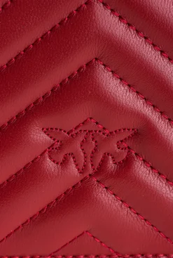 Sacs Portés Épaule|PINKO Mini Love Bag Icon Chevron Rouge Rubis-Or Antique