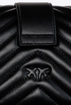 Sacs À Bandoulière|PINKO Mini Love Bag Icon Chevron Noir-Vieil Or