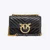 Sacs À Bandoulière|PINKO Mini Love Bag Icon Chevron Noir-Vieil Or