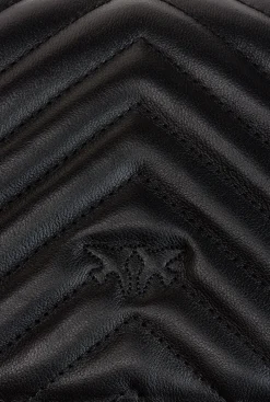 Sacs À Bandoulière|PINKO Mini Love Bag Icon Chevron Noir-Vieil Or