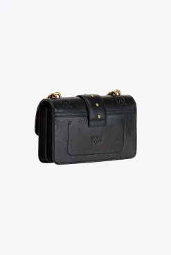 Sacs À Bandoulière|PINKO Mini Love Bag Icon New Monogram Noir-Vieil Or