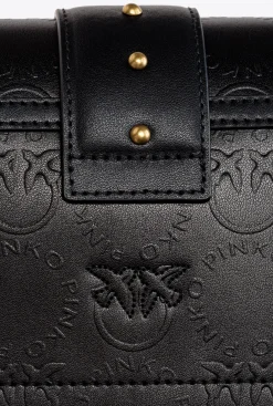Sacs À Bandoulière|PINKO Mini Love Bag Icon New Monogram Noir-Vieil Or
