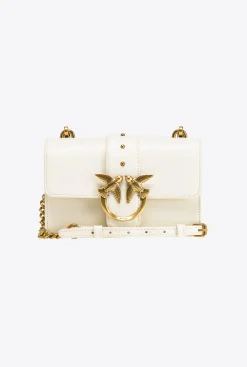 Sacs À Bandoulière|PINKO Mini Love Bag Icon Simply Blanc+Blanc-Or Antique