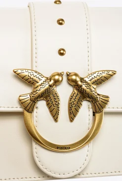Sacs À Bandoulière|PINKO Mini Love Bag Icon Simply Blanc+Blanc-Or Antique