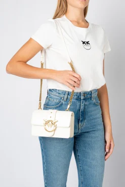 Sacs À Bandoulière|PINKO Mini Love Bag Icon Simply Blanc+Blanc-Or Antique