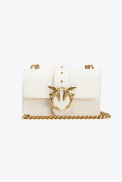 Sacs À Bandoulière|PINKO Mini Love Bag Icon Simply Blanc+Blanc-Or Antique