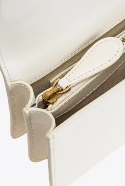 Sacs À Bandoulière|PINKO Mini Love Bag Icon Simply Blanc+Blanc-Or Antique