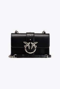Sacs À Bandoulière|PINKO Mini Love Bag Icon Simply Noir-Vieil Argent