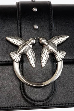 Sacs À Bandoulière|PINKO Mini Love Bag Icon Simply Noir-Vieil Argent