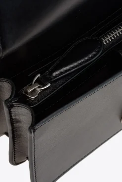 Sacs À Bandoulière|PINKO Mini Love Bag Icon Simply Noir-Vieil Argent