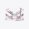 Sacs De Soirée|PINKO Mini Love Bag One A Chevrons Bicolores Galleria Rose/Blanc-Nickel Brillant
