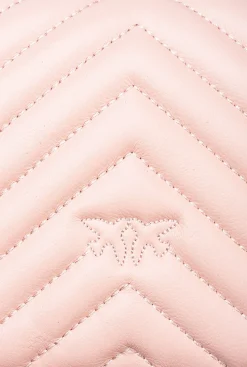 Sacs Portés Épaule|PINKO Mini Love Bag One Chevron Rose/Rose Poudre-Or Antique
