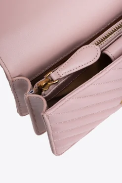 Sacs À Bandoulière|PINKO Mini Love Bag One Chevron Rose/Rose Poudre-Or Antique