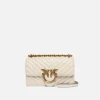 Sacs Portés Épaule|PINKO Mini Love Bag One Chevron Blanc+Blanc-Or Antique