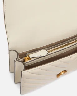 Sacs Portés Épaule|PINKO Mini Love Bag One Chevron Blanc+Blanc-Or Antique