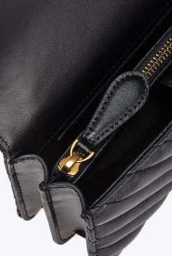 Sacs Portés Épaule|PINKO Mini Love Bag One Chevron Noir-Vieil Or