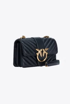 Sacs À Bandoulière|PINKO Mini Love Bag One Chevron Noir-Vieil Or