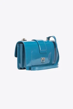 Sacs À Bandoulière|PINKO Mini Love Bag One En Cuir Degrade Brillant Galleria Sarcelle-Vieil Argent