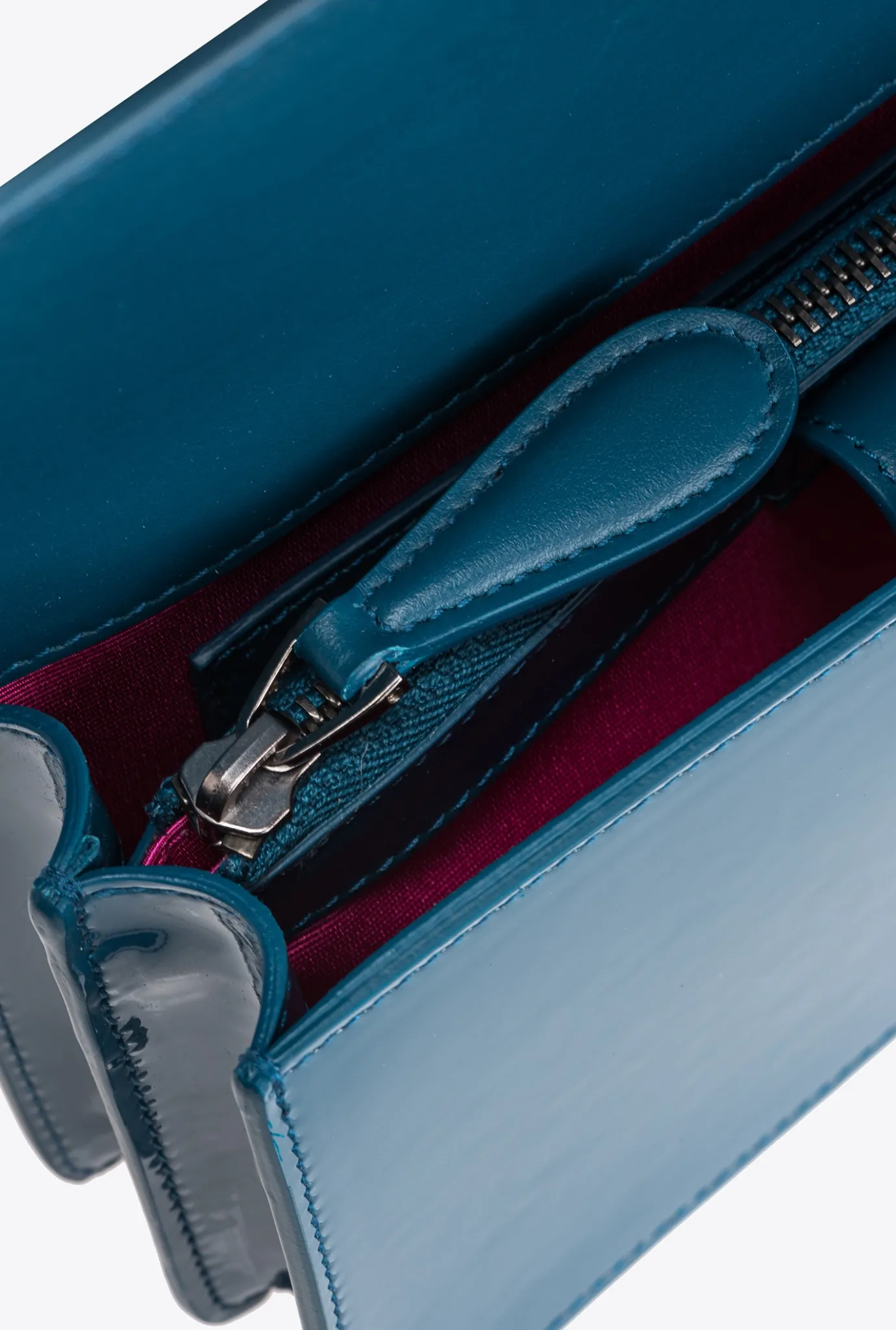 Sacs À Bandoulière|PINKO Mini Love Bag One En Cuir Degrade Brillant Galleria Sarcelle-Vieil Argent