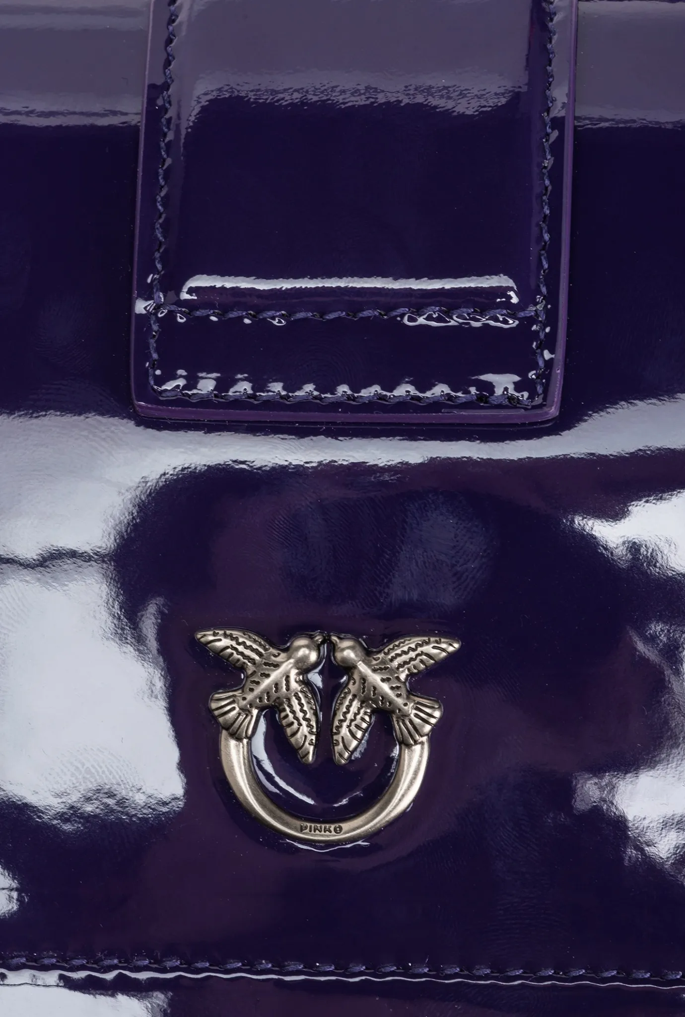 Sacs À Bandoulière|PINKO Mini Love Bag One En Cuir Degrade Brillant Galleria Pourpre Imperiale-Vieil Argent