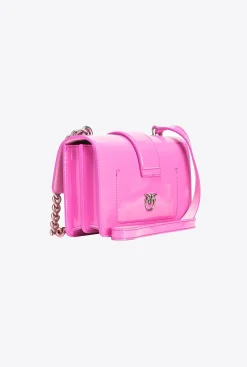 Sacs À Bandoulière|PINKO Mini Love Bag One En Cuir Degrade Brillant Galleria Petale De Rose-Vieil Argent