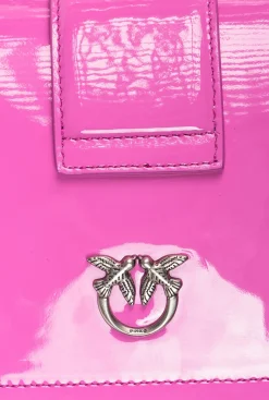 Sacs À Bandoulière|PINKO Mini Love Bag One En Cuir Degrade Brillant Galleria Petale De Rose-Vieil Argent
