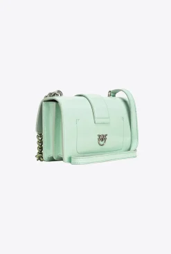 Sacs À Bandoulière|PINKO Mini Love Bag One En Cuir Degrade Brillant Galleria Vert Pastel-Vieil Argent