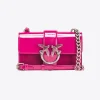 Sacs À Bandoulière|PINKO Mini Love Bag One En Cuir Degrade Brillant Galleria Baie Fuchsia-Vieil Argent