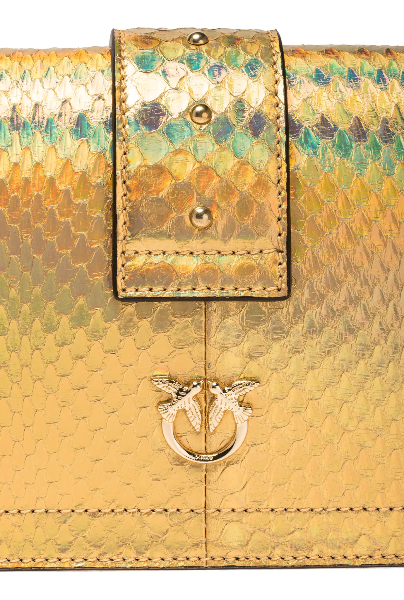 Sacs De Soirée|PINKO Mini Love Bag One En Reptile Lame Galleria Or-Or Brillant