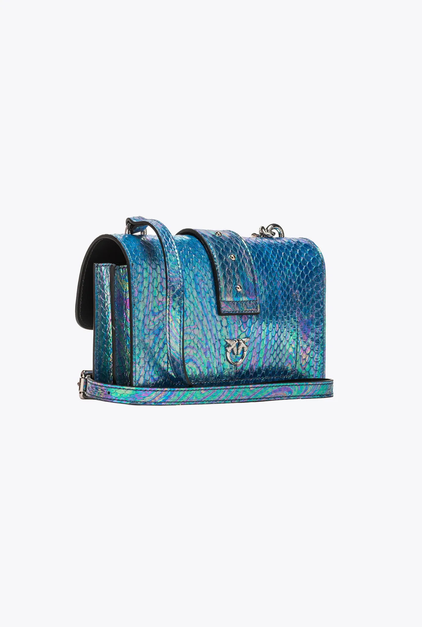 Sacs De Soirée|PINKO Mini Love Bag One En Reptile Lame Galleria Rose/Vert/Violet-Nickel Brillant