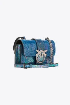 Sacs De Soirée|PINKO Mini Love Bag One En Reptile Lame Galleria Rose/Vert/Violet-Nickel Brillant