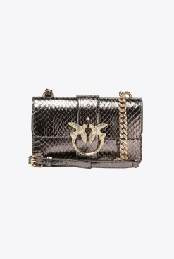 Sacs De Soirée|PINKO Mini Love Bag One En Reptile Lame Galleria Canon De Fusil-Or Brillant
