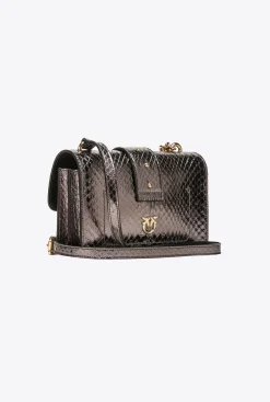 Sacs De Soirée|PINKO Mini Love Bag One En Reptile Lame Galleria Canon De Fusil-Or Brillant