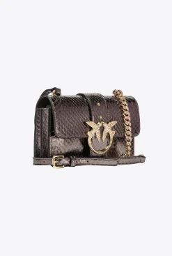 Sacs De Soirée|PINKO Mini Love Bag One En Reptile Lame Galleria Canon De Fusil-Or Brillant