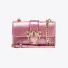 Sacs De Soirée|PINKO Mini Love Bag One En Reptile Lame Galleria Rose Poudre-Or Brillant