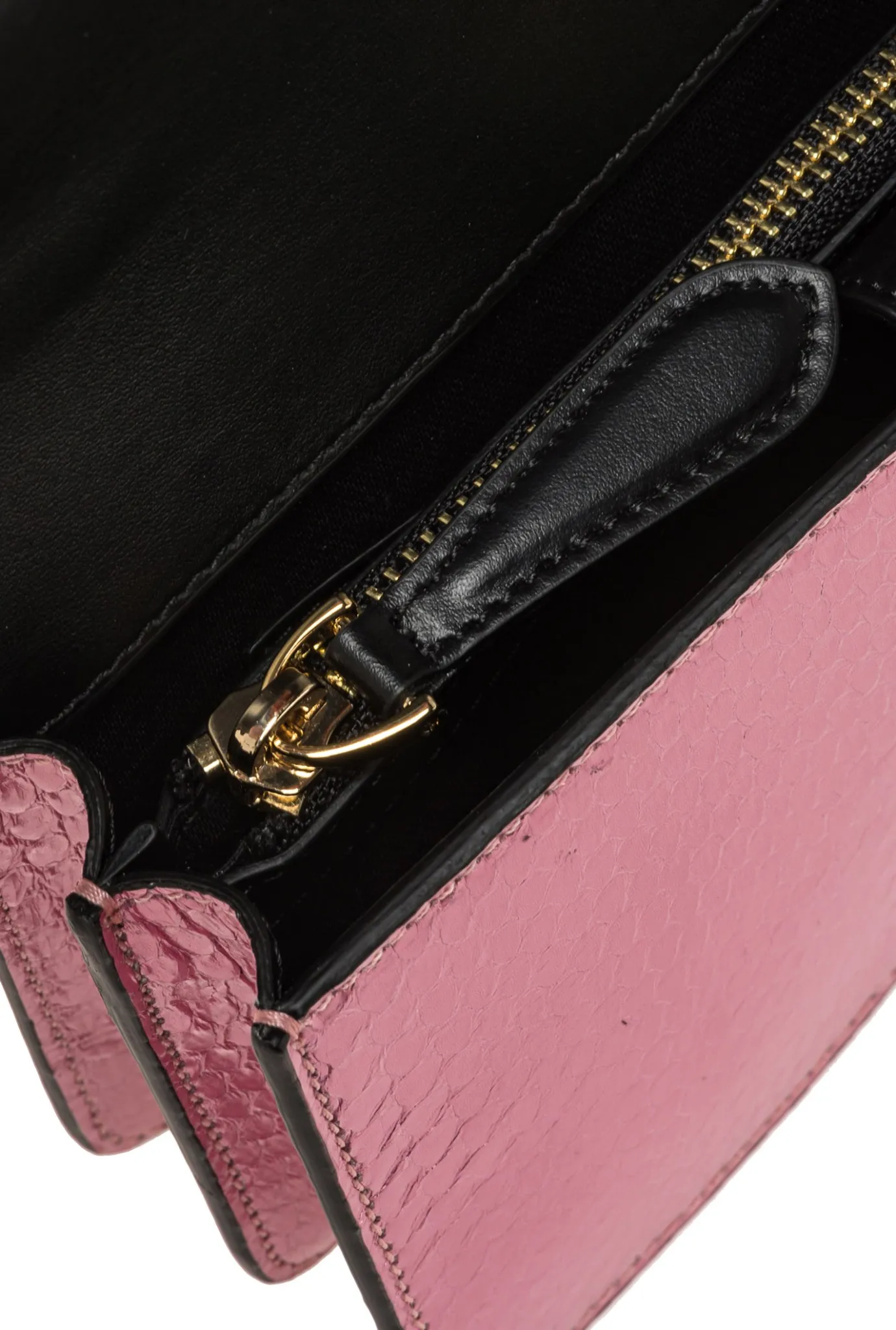 Sacs De Soirée|PINKO Mini Love Bag One En Reptile Lame Galleria Rose Poudre-Or Brillant