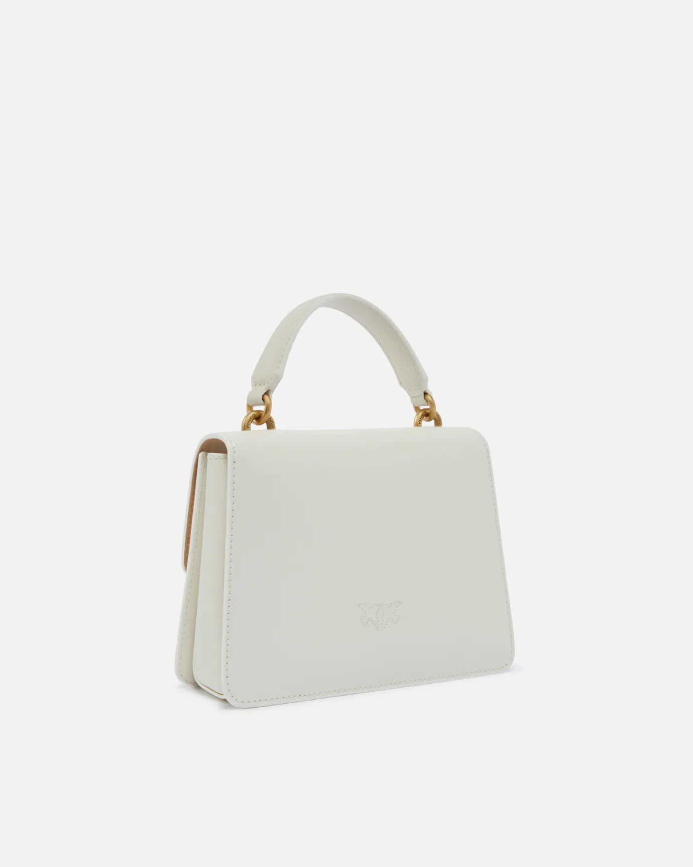 Sacs À Main|PINKO Mini Love Bag One Light Simply A Anse Superieure Blanc+Blanc-Or Antique