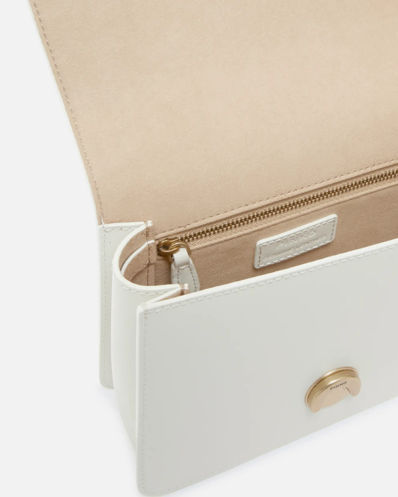 Sacs À Main|PINKO Mini Love Bag One Light Simply A Anse Superieure Blanc+Blanc-Or Antique