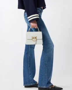 Sacs À Main|PINKO Mini Love Bag One Light Simply A Anse Superieure Blanc+Blanc-Or Antique