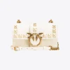 Sacs À Bandoulière|PINKO Mini Love Bag One Painted Studs Blanc+Blanc-Or Antique