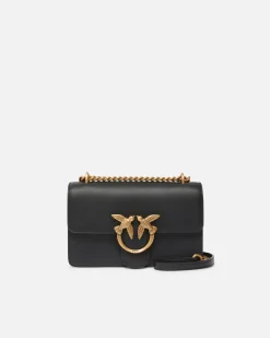 Sacs Portés Épaule|PINKO Mini Love Bag One Simply Noir-Vieil Or