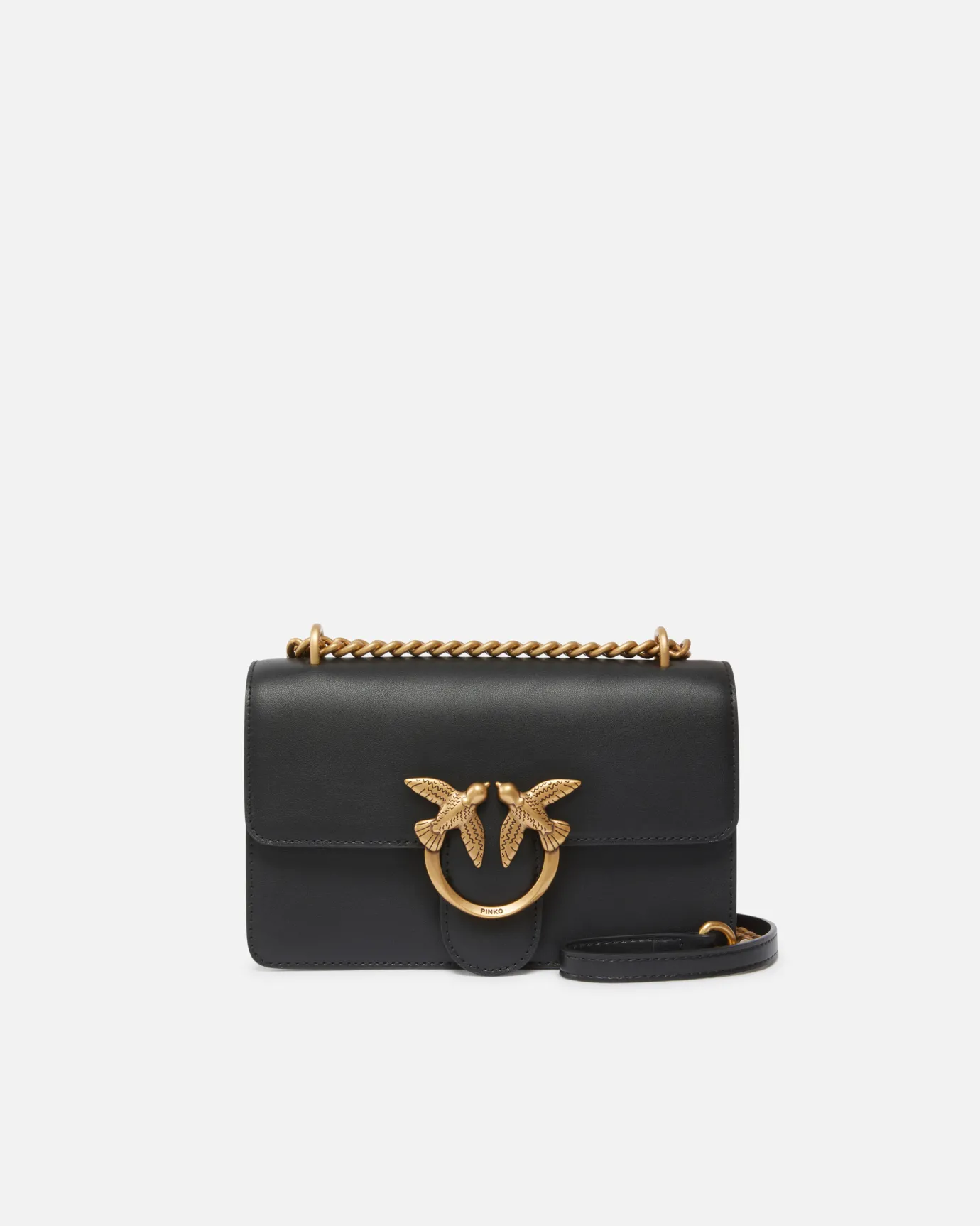 Sacs Portés Épaule|PINKO Mini Love Bag One Simply Noir-Vieil Or