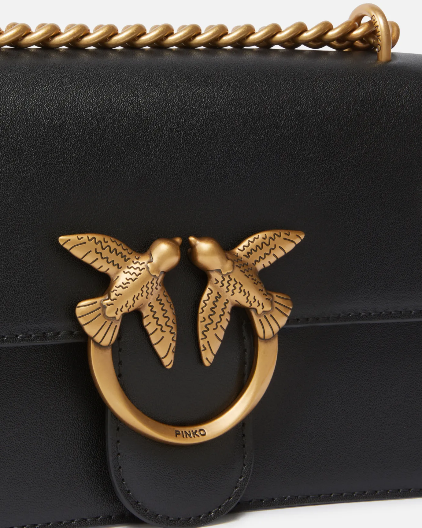 Sacs Portés Épaule|PINKO Mini Love Bag One Simply Noir-Vieil Or