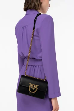 Sacs Portés Épaule|PINKO Mini Love Bag One Simply Noir-Vieil Or
