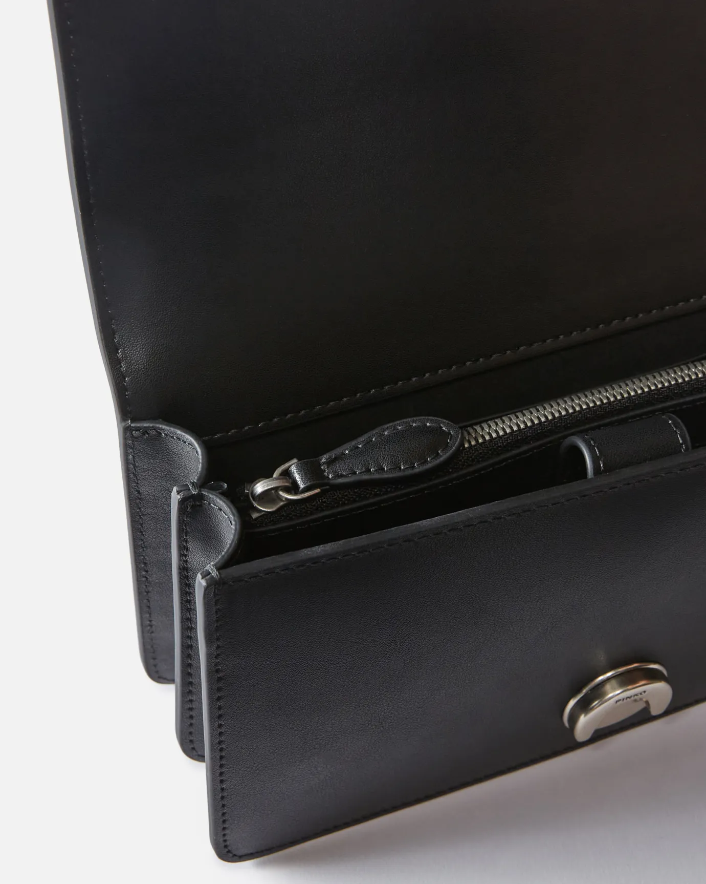 Sacs Portés Épaule|PINKO Mini Love Bag One Simply Noir-Vieil Argent