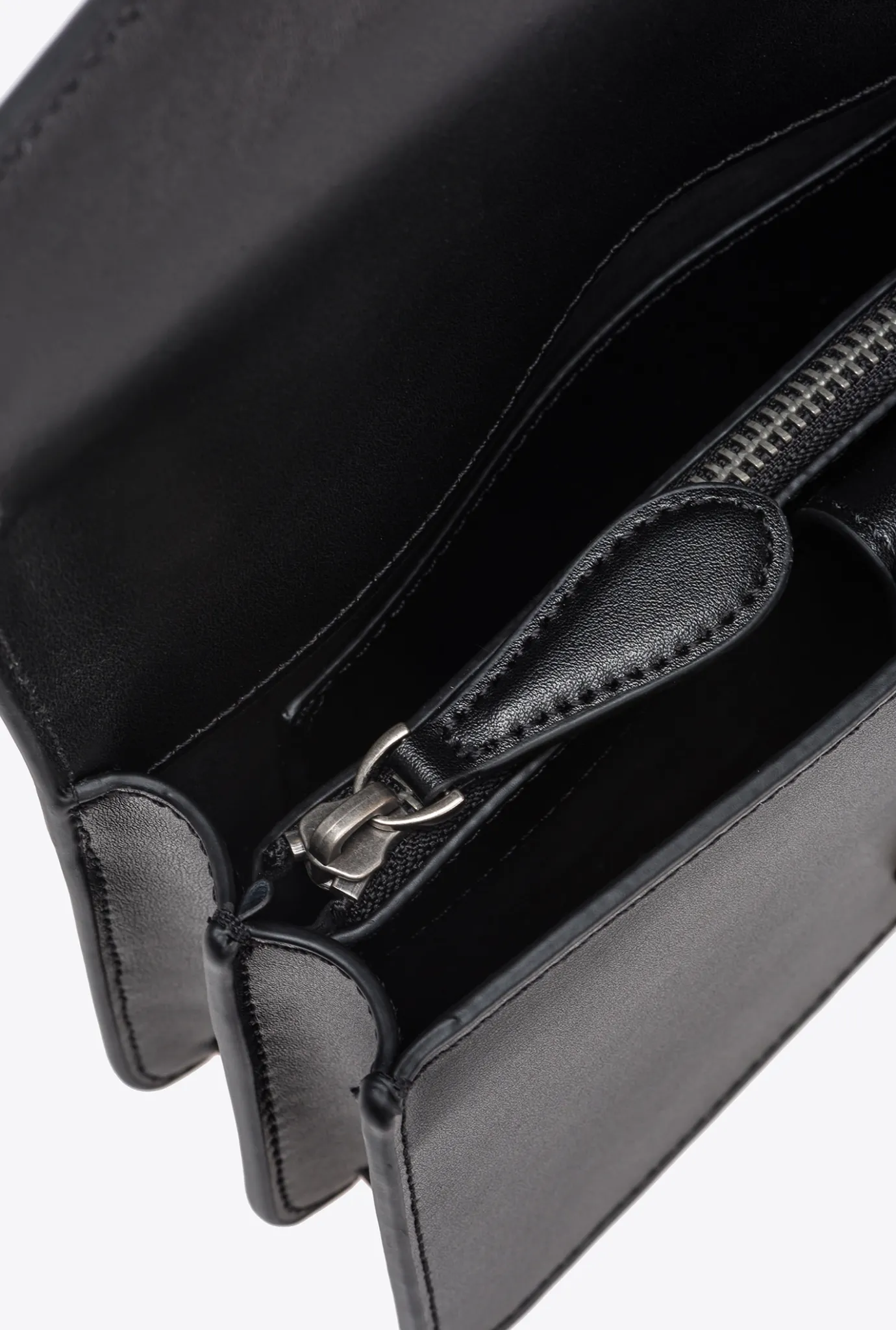 Sacs Portés Épaule|PINKO Mini Love Bag One Simply Noir-Vieil Argent